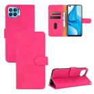 For OPPO  F17 Pro / A93 / Reno4 Lite Solid Color Skin Feel Magnetic Buckle Horizontal Flip Calf Texture PU Leather Case with Holder & Card Slots & Wallet(Rose Red) - 1