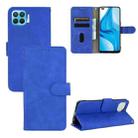 For OPPO  F17 Pro / A93 / Reno4 Lite Solid Color Skin Feel Magnetic Buckle Horizontal Flip Calf Texture PU Leather Case with Holder & Card Slots & Wallet(Blue) - 1