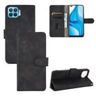 For OPPO  F17 Pro / A93 / Reno4 Lite Solid Color Skin Feel Magnetic Buckle Horizontal Flip Calf Texture PU Leather Case with Holder & Card Slots & Wallet(Black) - 1