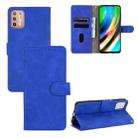 For Motorola Moto G9 Plus Solid Color Skin Feel Magnetic Buckle Horizontal Flip Calf Texture PU Leather Case with Holder & Card Slots & Wallet(Blue) - 1