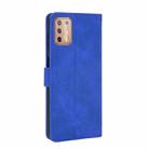 For Motorola Moto G9 Plus Solid Color Skin Feel Magnetic Buckle Horizontal Flip Calf Texture PU Leather Case with Holder & Card Slots & Wallet(Blue) - 3