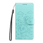 For Samsung Galaxy A14 4G / 5G Embossed Heart Dog RFID Blocking Wallet Leather Phone Case(Green) - 2