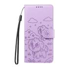 For Samsung Galaxy A23 4G / 5G Embossed Heart Dog RFID Blocking Wallet Leather Phone Case(Purple) - 2