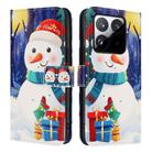For Xiaomi 15T 5G Christmas Series Buckle Leather Phone Case with Hand Strap(Gift Box Snowman) - 2