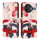 For Xiaomi Poco F7 Pro / Redmi K80 Christmas Series Buckle Leather Phone Case with Hand Strap(Christmas Animals) - 2