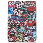 For Sharp Dtab D-41A Custer Painted Pattern Horizontal Flip Smart Flat PU Leather Case with Sleep / Wake-up Function & 3-Fold Holder(Graffiti) - 2