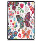 For Sharp Dtab D-41A Custer Painted Pattern Horizontal Flip Smart Flat PU Leather Case with Sleep / Wake-up Function & 3-Fold Holder(Color Butterfly) - 3