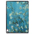 For Sharp Dtab D-41A Custer Painted Pattern Horizontal Flip Smart Flat PU Leather Case with Sleep / Wake-up Function & 3-Fold Holder(Apricot Blossom) - 3