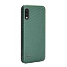 For LG K22 Carbon Fiber Texture Horizontal Flip TPU + PC + PU Leather Case with Card Slot(Green) - 3