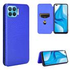 For OPPO F17 Pro / A93 / Reno4 Lite Carbon Fiber Texture Horizontal Flip TPU + PC + PU Leather Case with Card Slot(Blue) - 1