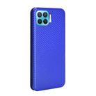 For OPPO F17 Pro / A93 / Reno4 Lite Carbon Fiber Texture Horizontal Flip TPU + PC + PU Leather Case with Card Slot(Blue) - 3