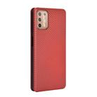 For Motorola Moto G9 Plus Carbon Fiber Texture Horizontal Flip TPU + PC + PU Leather Case with Card Slot(Brown) - 3
