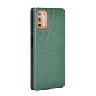 For Motorola Moto G9 Plus Carbon Fiber Texture Horizontal Flip TPU + PC + PU Leather Case with Card Slot(Green) - 3