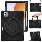 For Xiaomi Pad 7S Pro 12.5 Silicone Hybrid PC Tablet Case with Holder & Shoulder Strap(Black) - 1