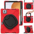 For Xiaomi Pad 7S Pro 12.5 Silicone Hybrid PC Tablet Case with Holder & Shoulder Strap(Red) - 1