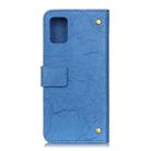 For Motorola Moto G9 Plus Copper Buckle Retro Crazy Horse Texture Horizontal Flip Leather Case with Holder & Card Slots & Wallet(Blue) - 3