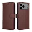 For iPhone 17 Pro Max Litchi Texture RFID Blocking 3-Card Wallet Leather Phone Case(Brown) - 2