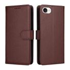 For iPhone 16e Litchi Texture RFID Blocking 3-Card Wallet Leather Phone Case(Brown) - 2