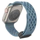 For Apple Watch 42 / 44 / 45 / 46 / 49mm xDfind Magnetic Clasp Silicone Watch Band(Blue) - 1