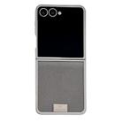 For Samsung Galaxy Z Flip6/7 FE Plating Frame Glitter Paper Nameplate Full Coverage Phone Case(Black) - 1