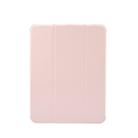 For iPad Air 2022 / 2020 10.9 3-folding Electric Pressed Skin Texture Smart Leather Tablet Case (Light Pink) - 1