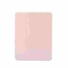 For iPad Air 2022 / 2020 10.9 3-folding Electric Pressed Skin Texture Smart Leather Tablet Case (Light Pink) - 1