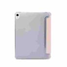 For iPad Air 2022 / 2020 10.9 3-folding Electric Pressed Skin Texture Smart Leather Tablet Case (Light Pink) - 2