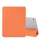 For iPad Air 2022 / 2020 10.9 3-folding Electric Pressed Skin Texture Smart Leather Tablet Case (Orange) - 1