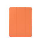 For iPad Air 2022 / 2020 10.9 3-folding Electric Pressed Skin Texture Smart Leather Tablet Case (Orange) - 1