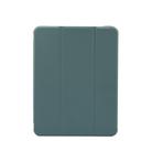 For iPad Air 2022 / 2020 10.9 3-folding Electric Pressed Skin Texture Smart Leather Tablet Case (Deep Green) - 1
