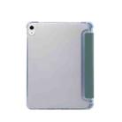 For iPad Air 2022 / 2020 10.9 3-folding Electric Pressed Skin Texture Smart Leather Tablet Case (Deep Green) - 2