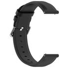 20mm Round Tail Genuine Leather Watch Band(Black) - 2