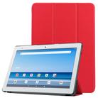 For Sharp Dtab D-41A uster Texture Smart PU Leather Case with Sleep / Wake-up Function & 3-Fold Holder(Red) - 1