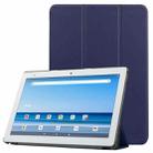 For Sharp Dtab D-41A uster Texture Smart PU Leather Case with Sleep / Wake-up Function & 3-Fold Holder(Dark Blue) - 1