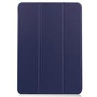 For Sharp Dtab D-41A uster Texture Smart PU Leather Case with Sleep / Wake-up Function & 3-Fold Holder(Dark Blue) - 2