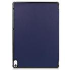 For Sharp Dtab D-41A uster Texture Smart PU Leather Case with Sleep / Wake-up Function & 3-Fold Holder(Dark Blue) - 3