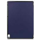 For Sharp Dtab D-41A uster Texture Smart PU Leather Case with Sleep / Wake-up Function & 3-Fold Holder(Dark Blue) - 3