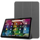 For Lenovo Duet Chromebook uster Texture Smart PU Leather Case with Sleep / Wake-up Function & 3-Fold Holder(Grey) - 1