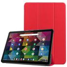 For Lenovo Duet Chromebook uster Texture Smart PU Leather Case with Sleep / Wake-up Function & 3-Fold Holder(Red) - 1