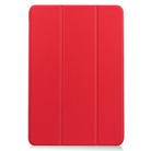 For Lenovo Duet Chromebook uster Texture Smart PU Leather Case with Sleep / Wake-up Function & 3-Fold Holder(Red) - 2