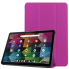 For Lenovo Duet Chromebook uster Texture Smart PU Leather Case with Sleep / Wake-up Function & 3-Fold Holder(Purple) - 1