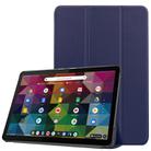 For Lenovo Duet Chromebook uster Texture Smart PU Leather Case with Sleep / Wake-up Function & 3-Fold Holder(Dark Blue) - 1