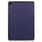For Lenovo Duet Chromebook uster Texture Smart PU Leather Case with Sleep / Wake-up Function & 3-Fold Holder(Dark Blue) - 3