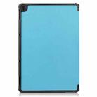 For Lenovo Duet Chromebook uster Texture Smart PU Leather Case with Sleep / Wake-up Function & 3-Fold Holder(Blue Sky) - 3