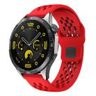 20mm xDfind Flat Head Breathable Hole Black Buckle Silicone Watch Band(Red) - 1