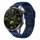 22mm xDfind Flat Head Breathable Hole Black Buckle Silicone Watch Band(Midnight Blue) - 1