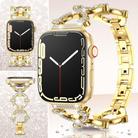 For Apple Watch 42 / 44 / 45 / 46 / 49mm xDfind O-shaped Diamond Metal Watch Band(Gold) - 2