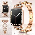 For Apple Watch 42 / 44 / 45 / 46 / 49mm xDfind O-shaped Diamond Metal Watch Band(Rose Gold) - 2