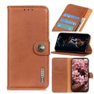 For ZTE Blade V 2020 Vita KHAZNEH Cowhide Texture PU + TPU Horizontal Flip Leather Case with Holder & Card Slots & Wallet(Brown) - 1