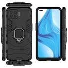 For OPPO F17 Pro PC + TPU Shockproof Protective Case with Magnetic Ring Holder(Black) - 4